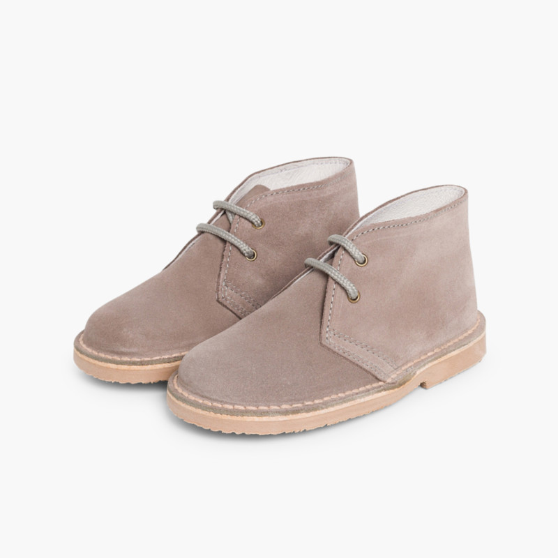 Polacchini Bambini Stivali Safari Lacci Grigio