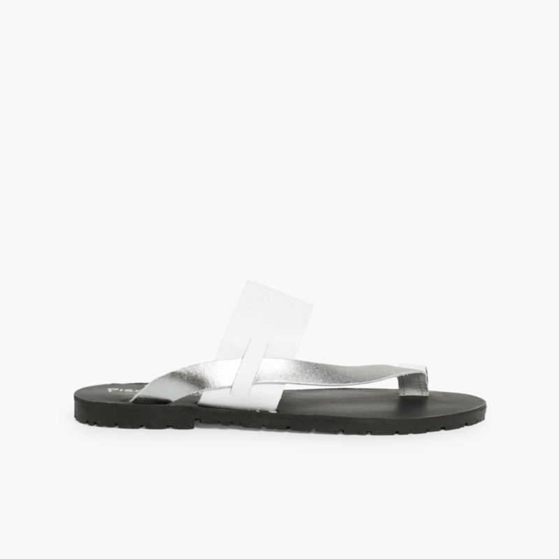 Sandali Infradito Nappa Metallizzata  Argento