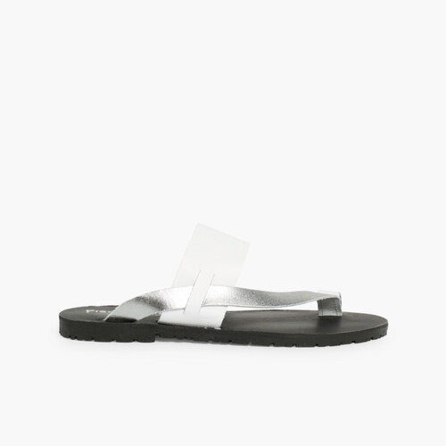 Sandali Infradito Nappa Metallizzata  Argento