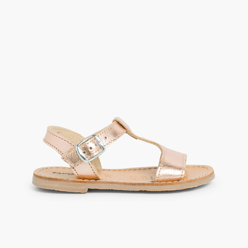 Sandali pelle liscia metallizzata  Bronzo