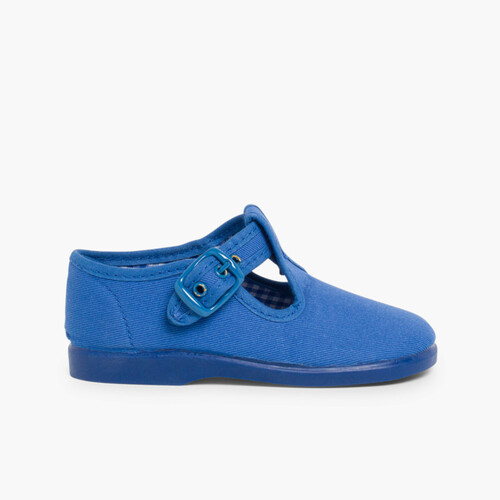 Sandali Occhio di Bue di Tela per Bambini Blu reale