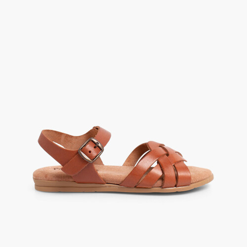 Sandali Soletta con Gel Cuoio