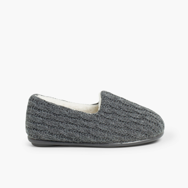 Pantofole casa bambini Lana  Grigio