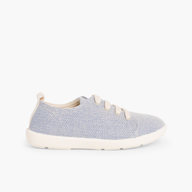 Sneakers Casual Tela Twill Blu