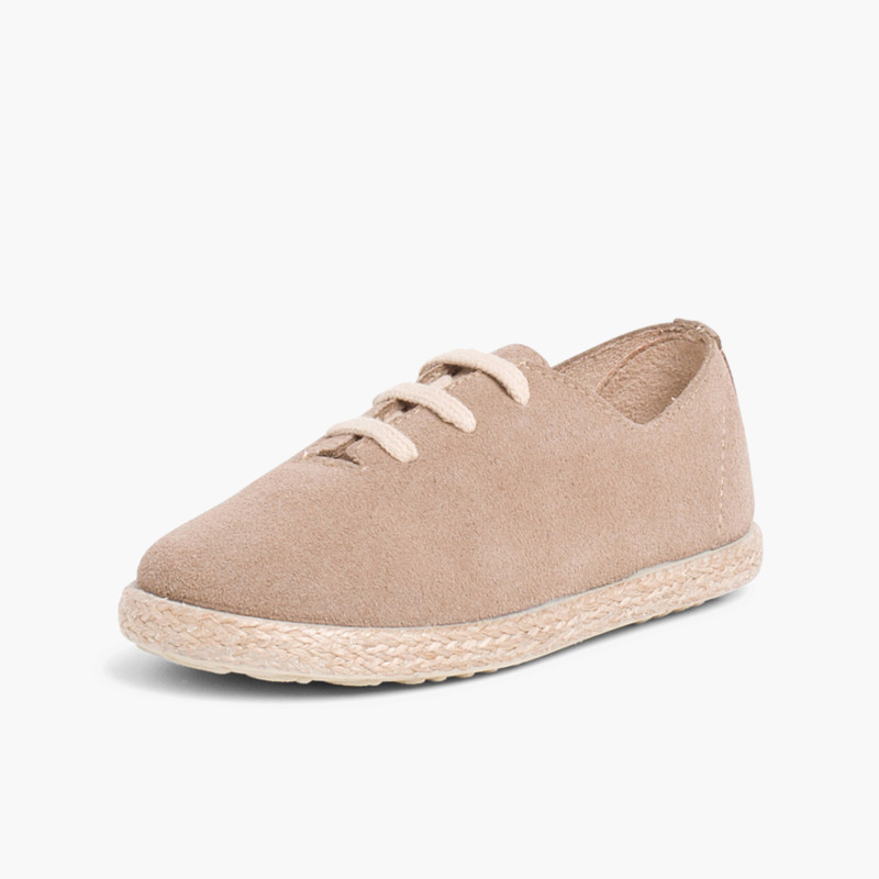 Scarpe lacci scamosciate e iuta bambini Sabbia