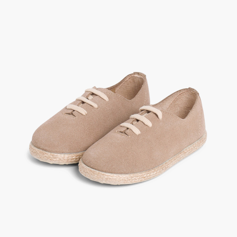 Scarpe lacci scamosciate e iuta bambini Sabbia