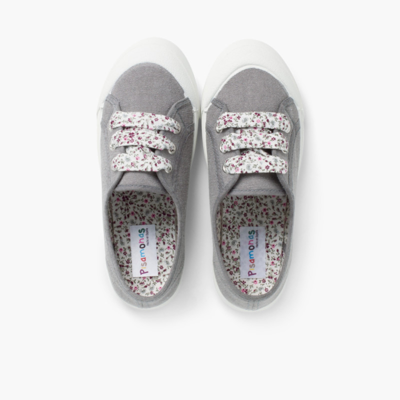 Scarpe tela punta gomma lacci  Grigio