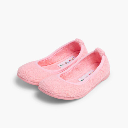 Pantofole Casa Bambina Spugna Ballerine Rosa