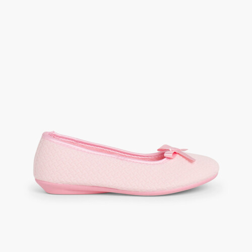 Pantofole Ballerine Donna con fiocco Rosa