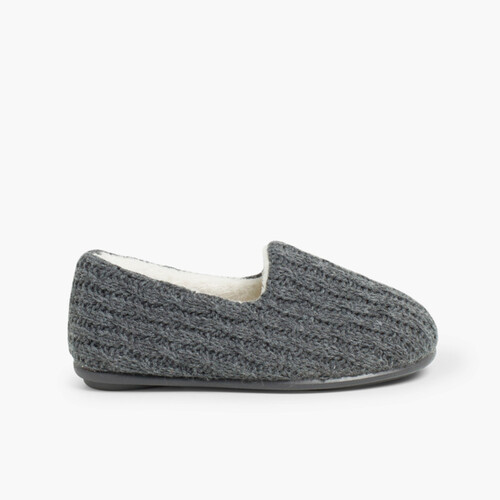 Pantofole casa bambini Lana  Grigio