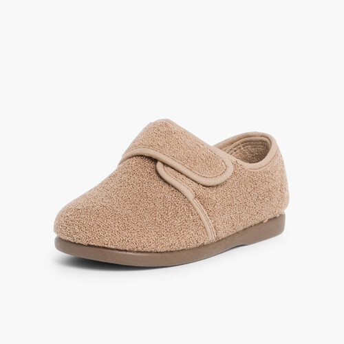 Pantofole Casa chiusura a strappo Taupe