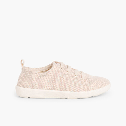 Sneakers Casual Tela Twill Beige