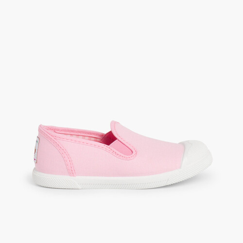 Sneakers Tela senza Lacci con Elastici Laterali Rosa
