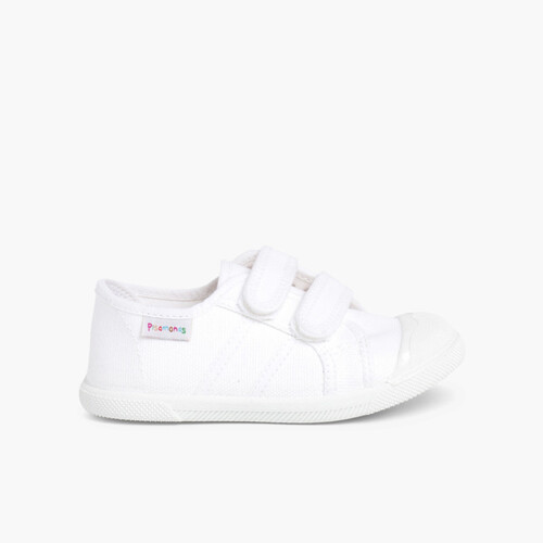 Scarpe Bambini tela chiusura a strappo Bianco