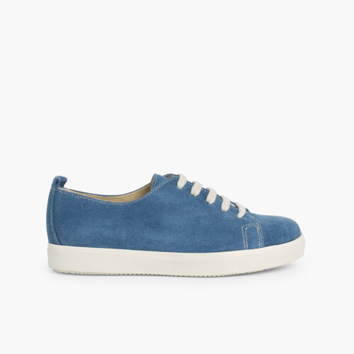 Sneakers Scamosciate Lacci Blu jeans
