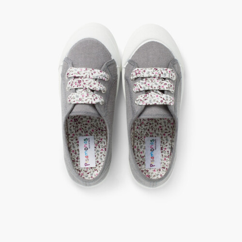 Scarpe tela punta gomma lacci  Grigio