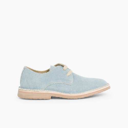 Scarpe Blucher Tela Iuta Azzurro