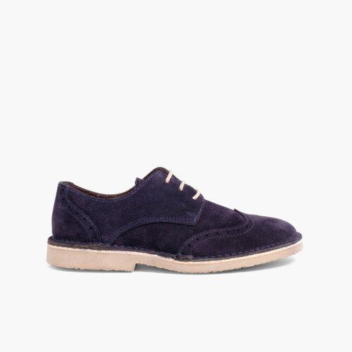 Scarpe Oxford Blucher con Forellini Blu