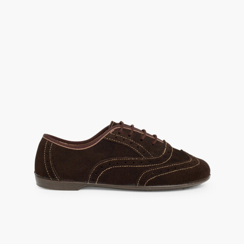 Scarpe Oxford per Bambina e Donna Marrone