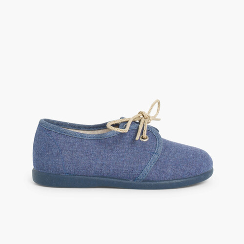 Scarpe Blucher Tela Bimbi  Azzurro