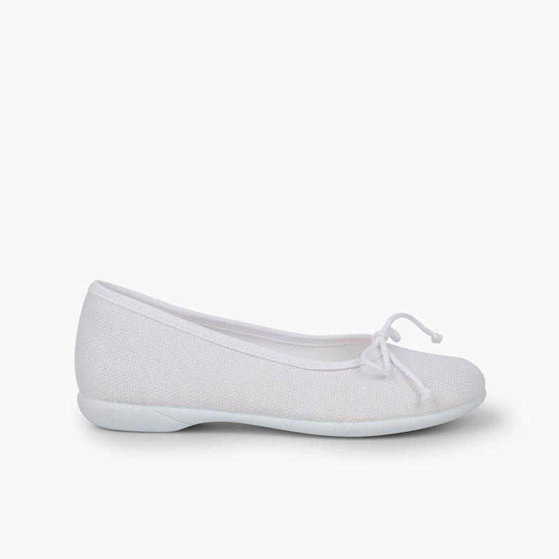 Ballerine Bambina Lino Comunione  Bianco