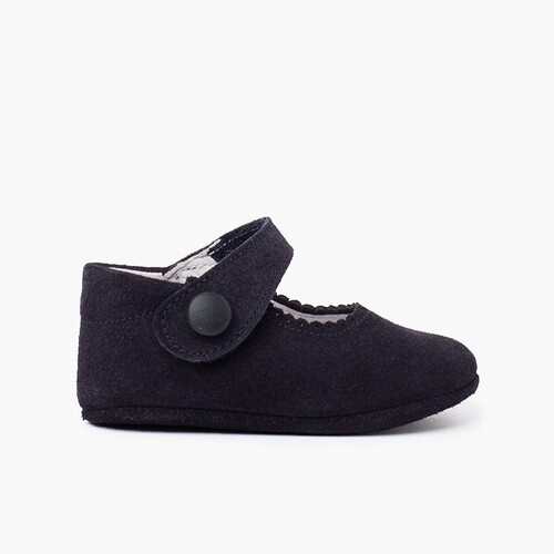Scarpe/Scarpine Bambina Neonata Scamosciate chiusura a strappo Blu