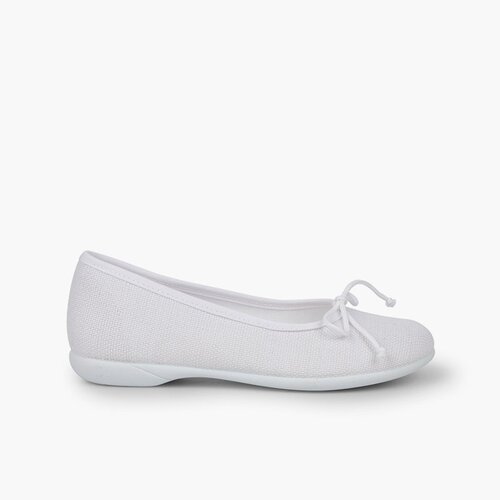 Ballerine Bambina Lino Comunione  Bianco