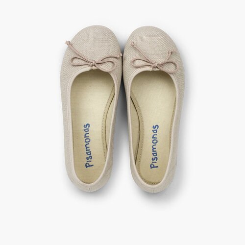 Ballerine Bambina Lino Comunione  Ecru