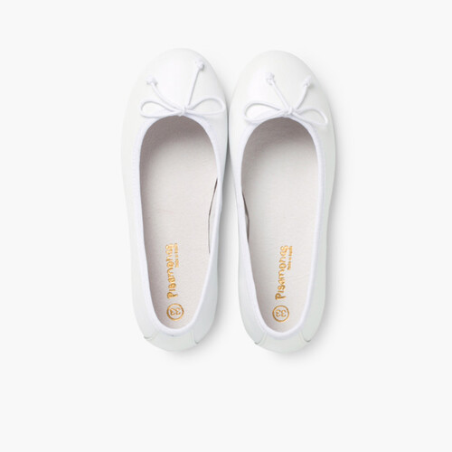 Ballerine Bambina Pelle Comunione Bianco