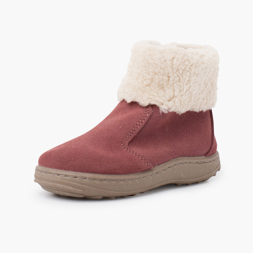 Stivale suola sportiva con cerniera e agnello Rosa