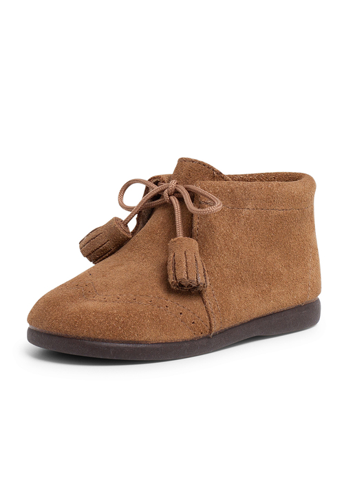 Stivaletti Scamosciati con Nappine Taupe