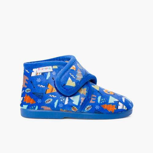 Stivali da casa con chiusura slip-on stampati Blu Foresta