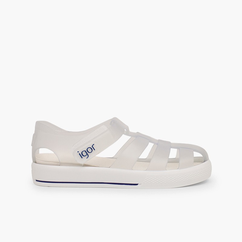 Sandali ragnetti con chiusura a strappo tipo scarpe da tennis Bianco