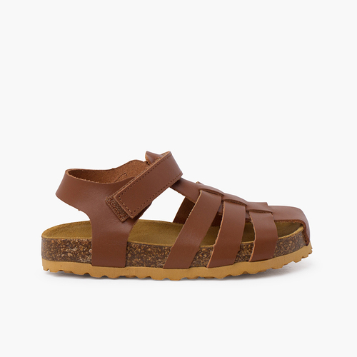 Sandali pelle suola bio bambino Cuoio