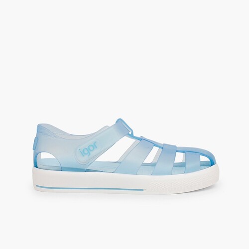 Sandali ragnetti con chiusura a strappo tipo scarpe da tennis Cielo Blu