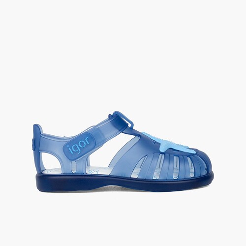 Sandali ragnetto chiusura a strappo con stella marina Blu