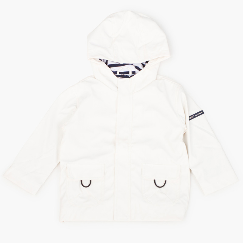  Impermeabile bambino con tasche chiusura zip Bianco
