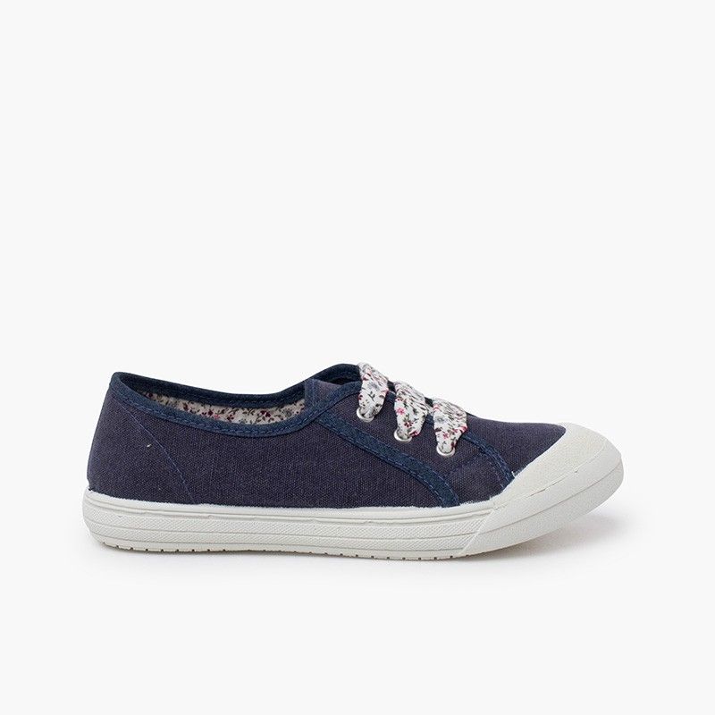 Scarpe tela punta gomma lacci 