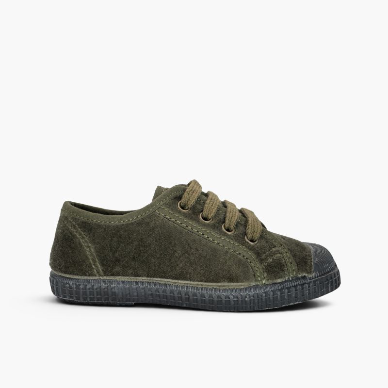 Scarpe velluto con lacci