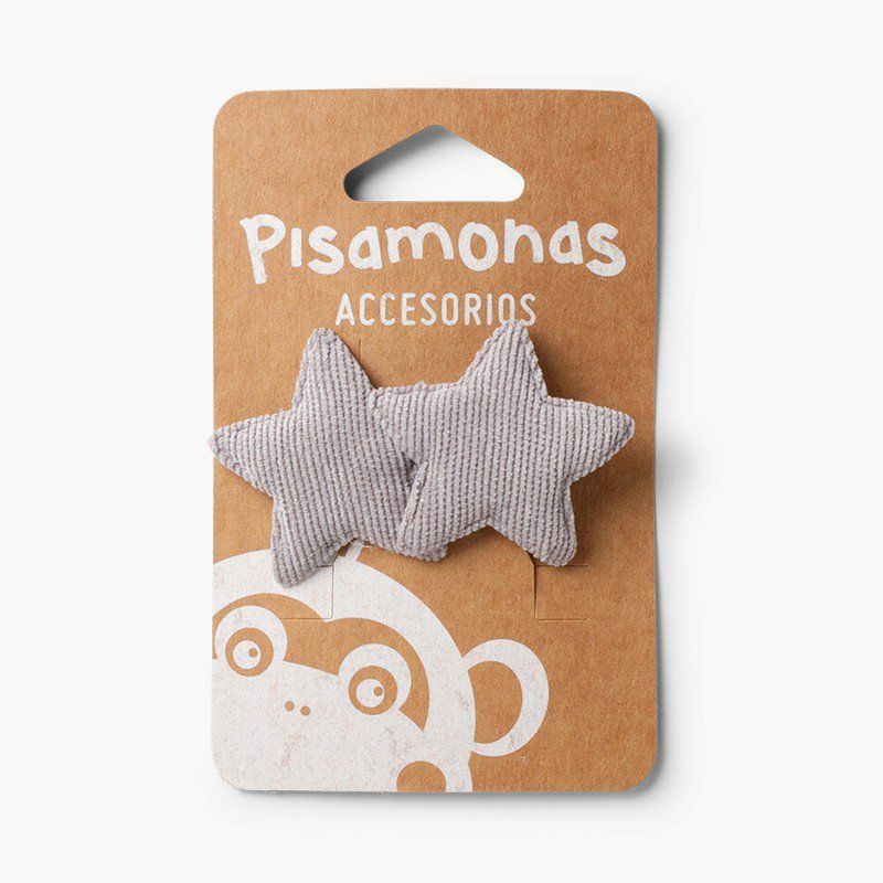 Molletta per capelli doppia stella velluto micro-coste 