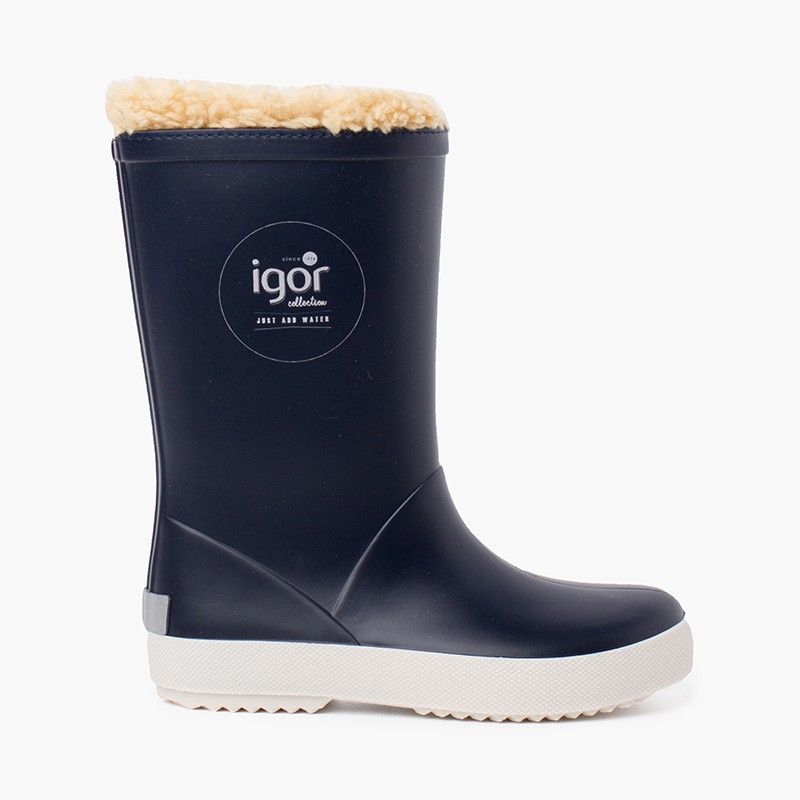 Stivali da pioggia interni in shearling per bambini