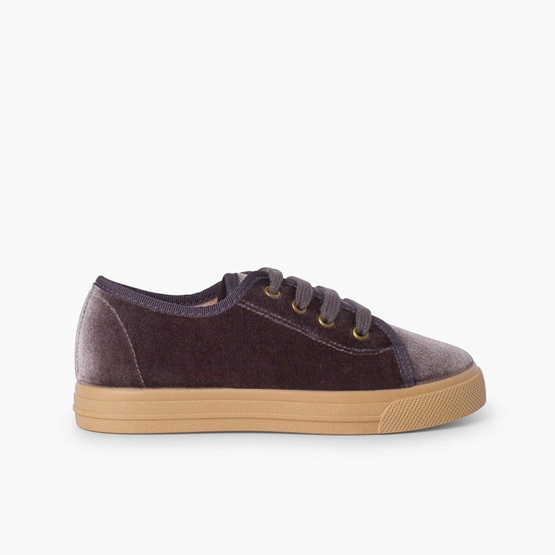 Sneakers in velluto con suola larga per bambini