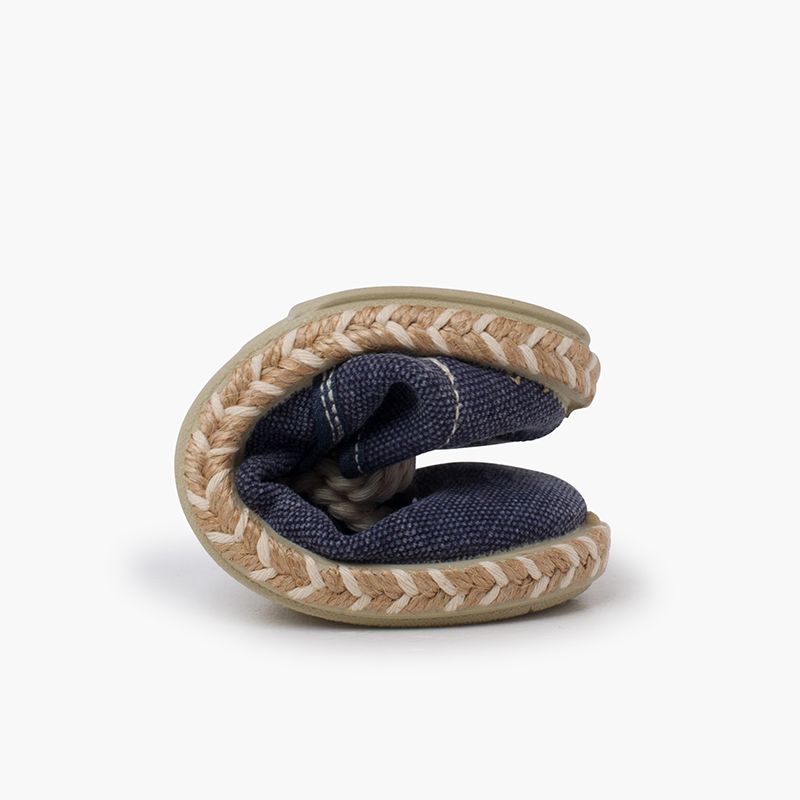 Blucher da ragazzo in tela con suola in iuta bicolor