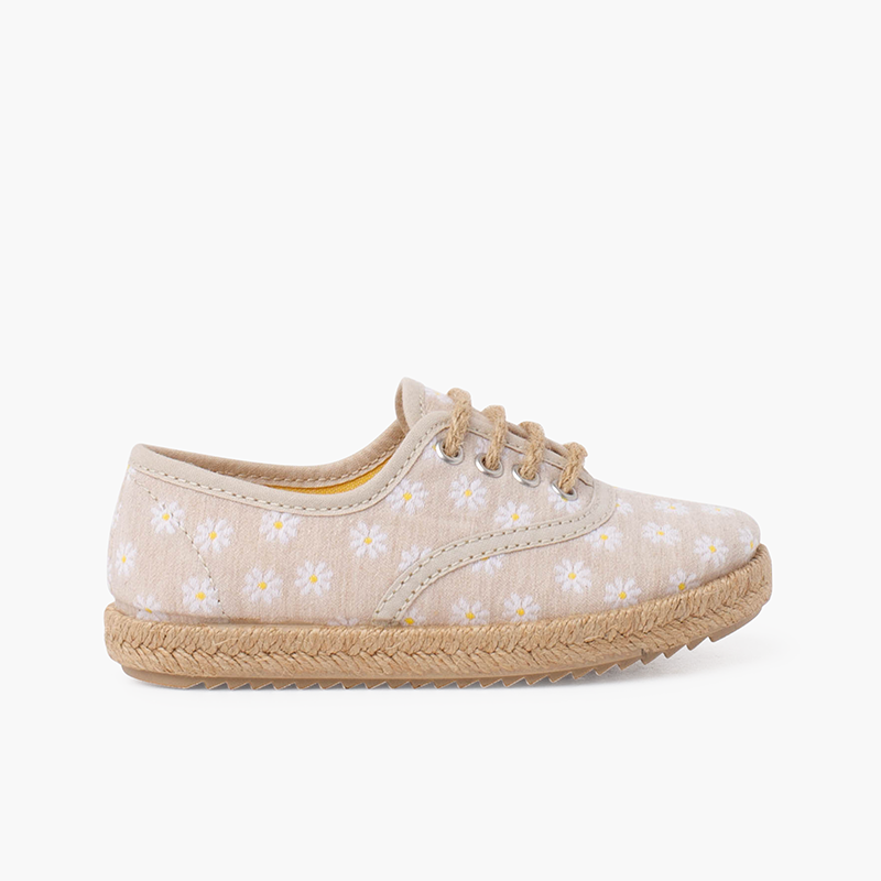 Margherite Blucher con lacci e suola di juta