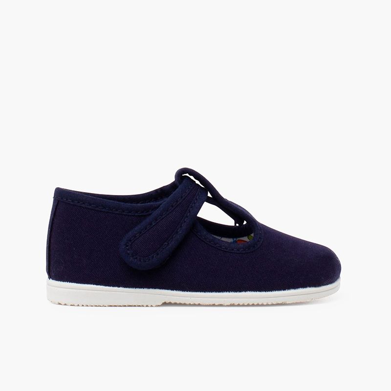 Scarpe occhio di bue in tela suola sottile chiusura a strappo