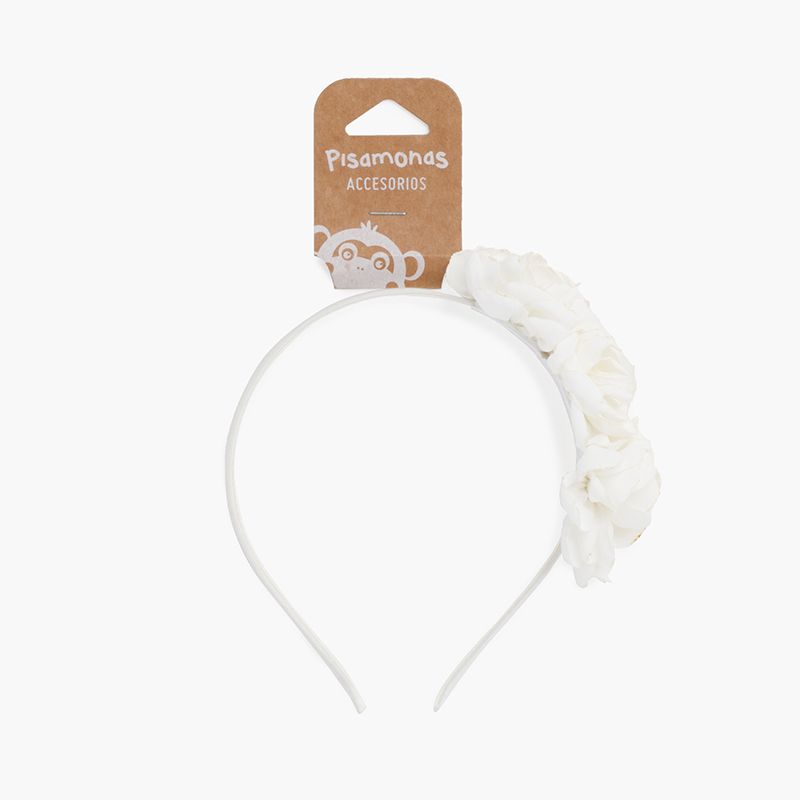 Cerchietto con fiore dai bordi bruciati