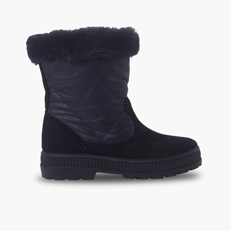 Stivali con collo di pelliccia imbottito