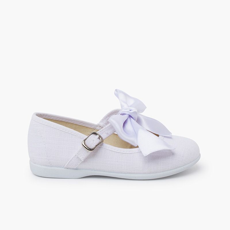 Ballerine con cinturino cerimonia Fiocco raso