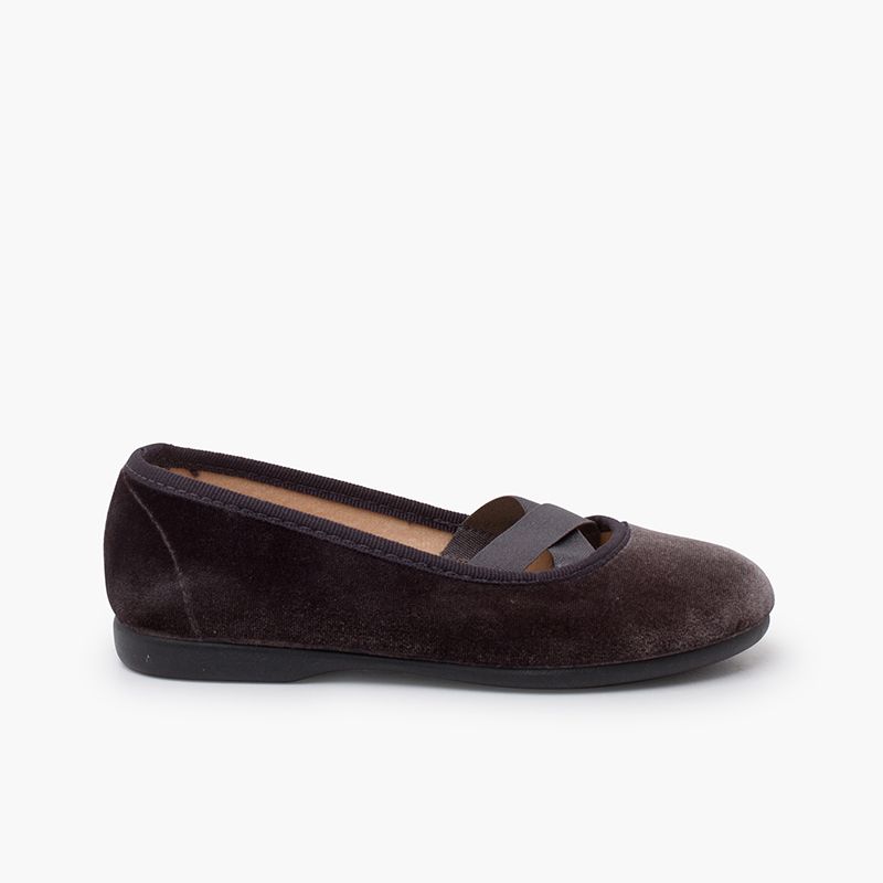 Ballerine in velluto stile balletto