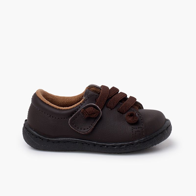Sneakers pelle lavabile lacci elastici